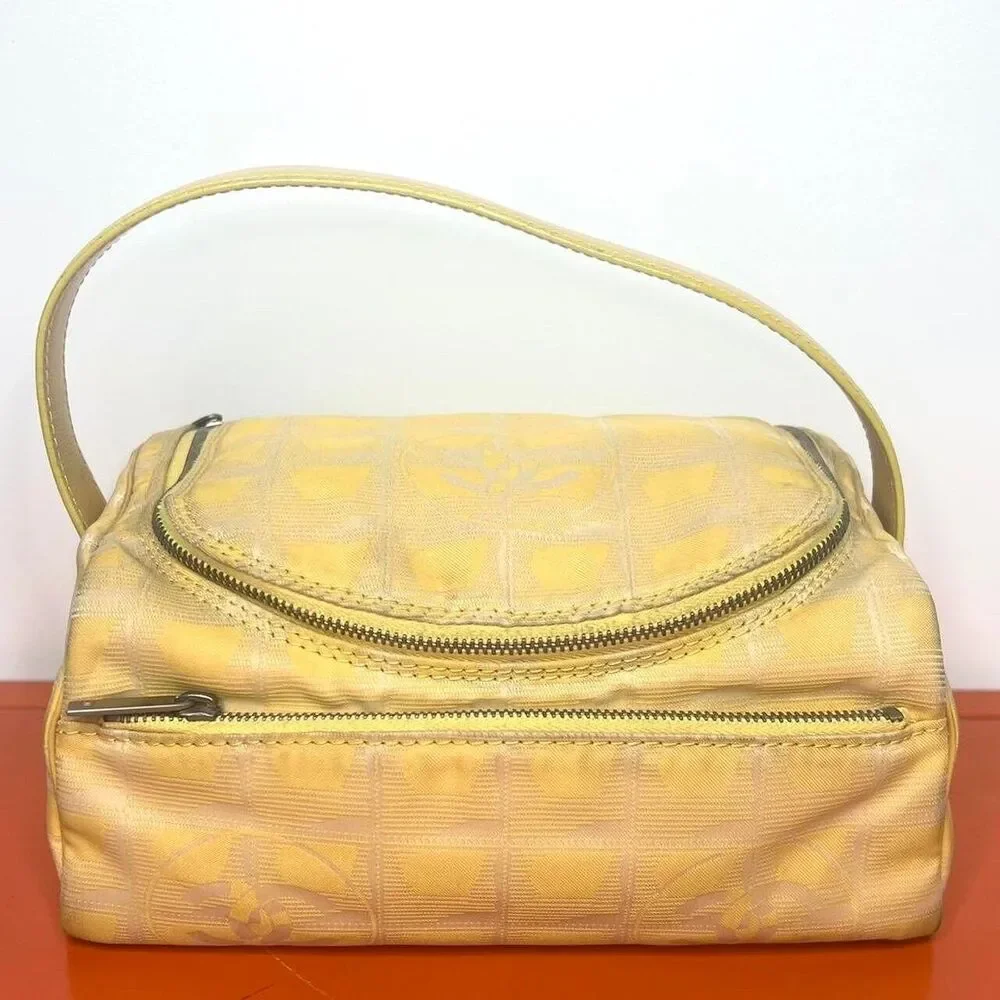Y2k Chanel 2004/05 by Karl Lagerfeld yellow sport travel line makeup bag purse